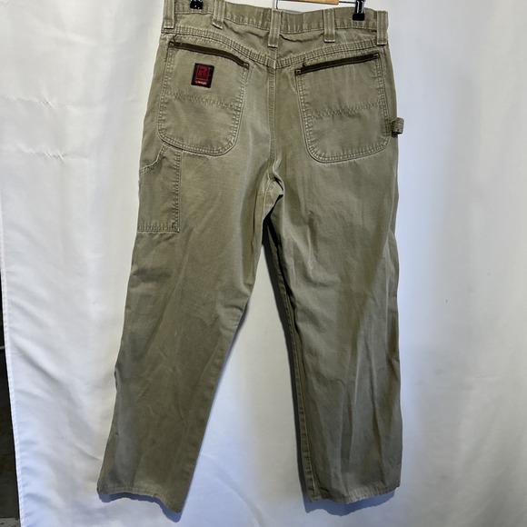 Wrangler Riggs Workwear Pants Mens 34x31 Olive Straight Ripstop Rugged Outdoor - Picture 3 of 11